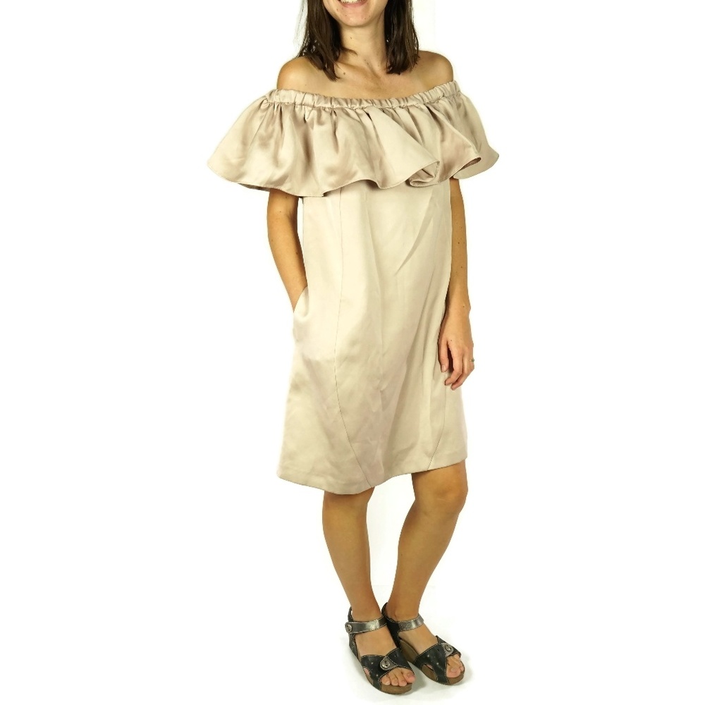 NEW ZAC Zac Posen Crystal Off Shoulder Dress 8